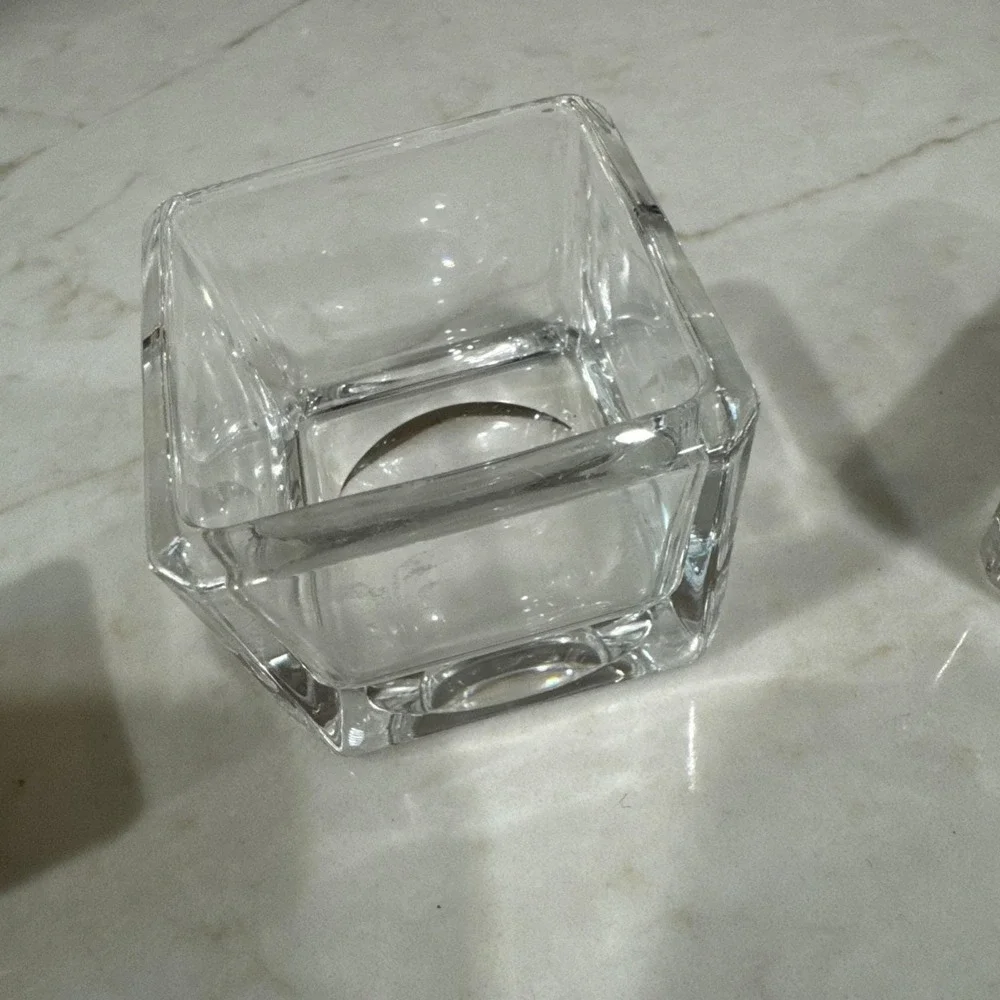 Tiffany & Co Crystal Clear‎ Votive Candle Holders Square Set Of 2